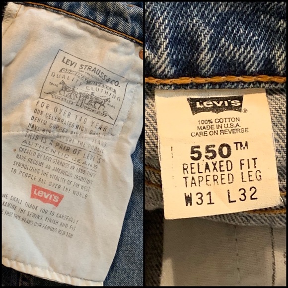 VINTAGE LEVIS Jeans 550 Relaxed Fit Medium Wash Red Tab - Picture 7 of 7